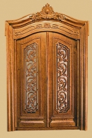 Pollinade Double Carved Door - Walnut
