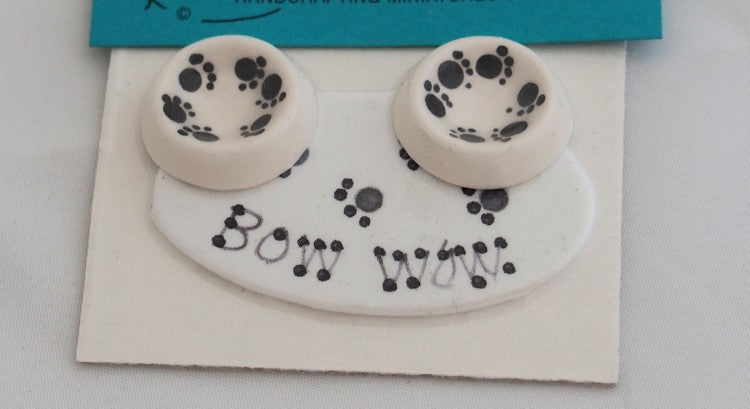 Miniature Dollhouse Pet Bowls and Food