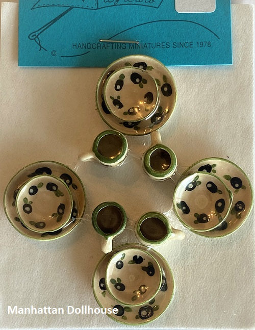 Miniature 12 Piece Olive Dinner Set