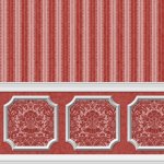 Wallpaper - Annabelle Wainscot Mural Red