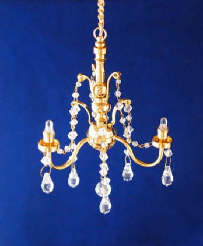 3-Arm Crystal Chandelier Battery Operated C16