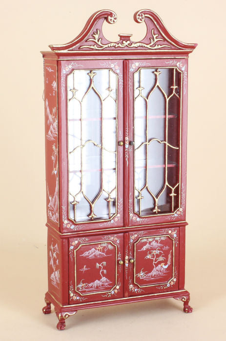 Fancy Mullioned Cabinet by Bespaq in Red