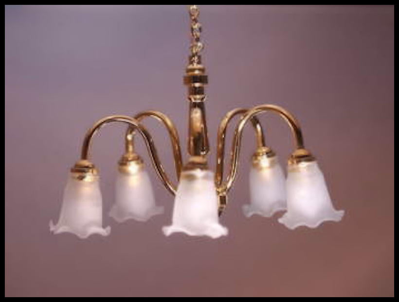 5-Arm Dollhouse Chandelier LED C2