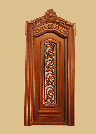 Pollinade Single Carved Door - Walnut