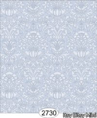 Annabelle Mini Damask Blue Serenity Dollhouse Wallpaper