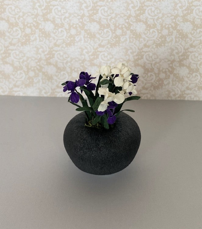 White and Purple Flowers by Arlene Finkelstein
