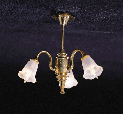 3 Down-Arm Frosted Tulip Shade Chandelier