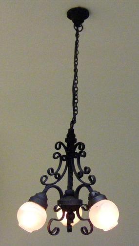 Black 3-Arm Filigree Chandelier