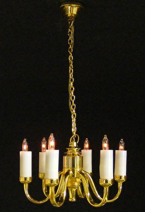 6-Arm Colonial Chandelier