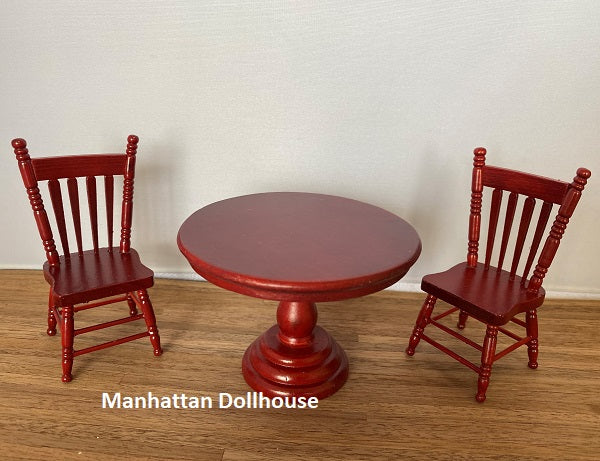 Miniature Cherry Wood Table and Chairs