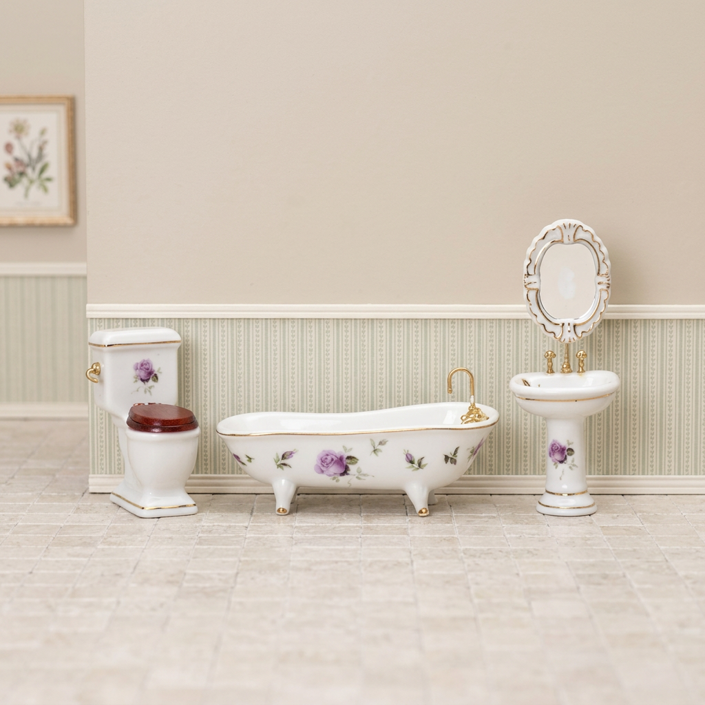 Dollhouse Miniature 4 Piece Bathroom Set T5362