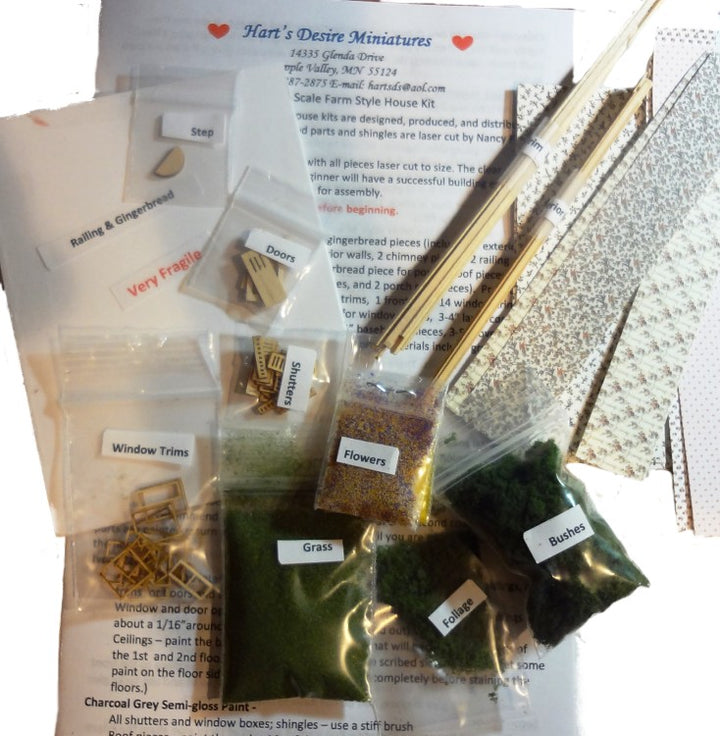 Farmhouse Dollhouse Kit 144th scale