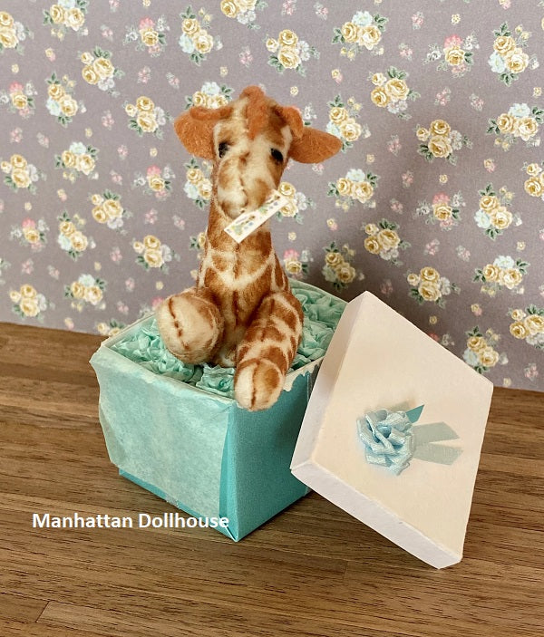 Miniature Giraffe in Aqua Gift Box