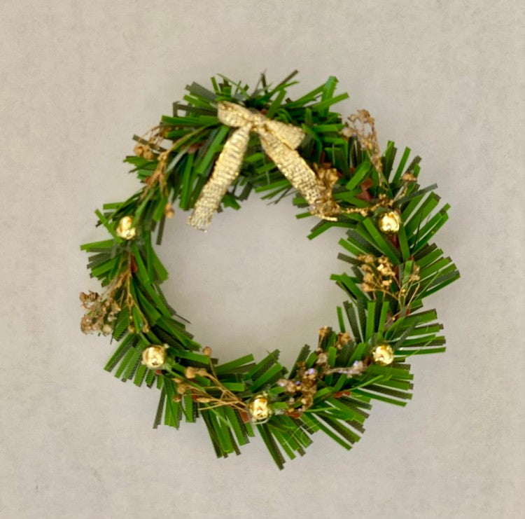 Holiday Wreath with Gold Bow