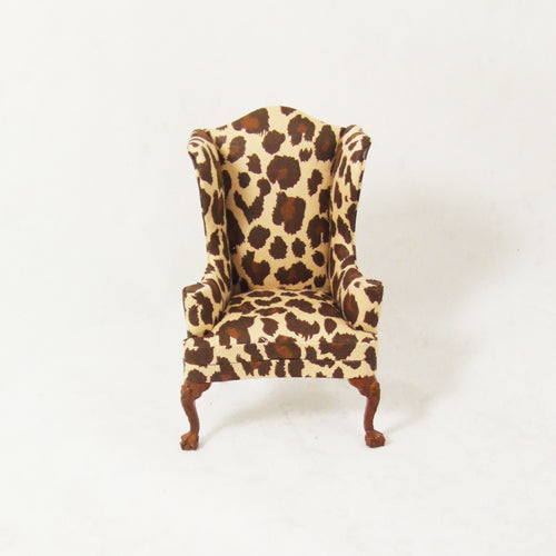 Leopard Print Wingback Chair
