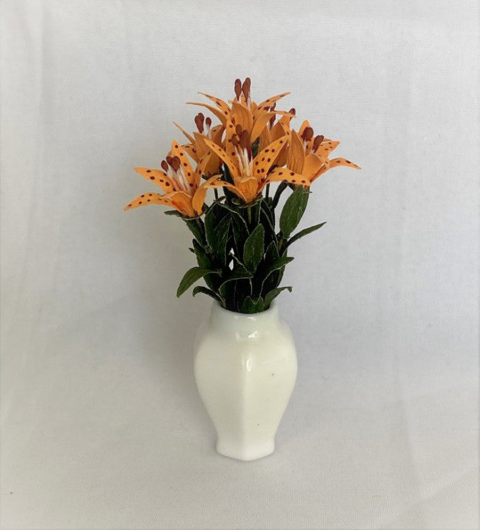 Tiger Lily in White Vase by Arlene Finkelstein
