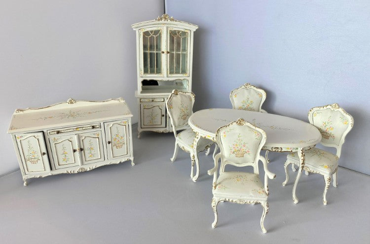 Bespaq Wildflower Dining Room Set in White