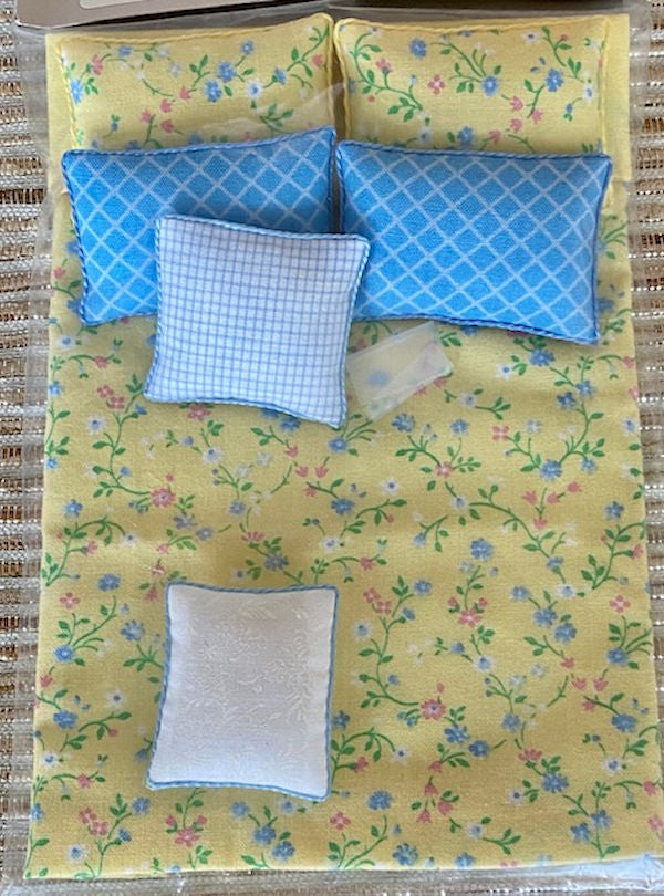 Yellow and Blue Dollhouse Comforter Set