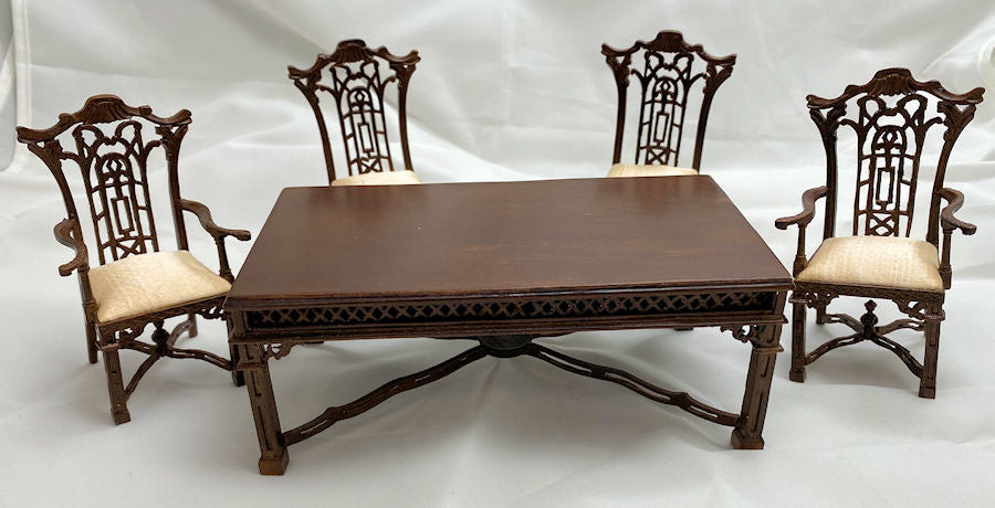 Bespaq - Doll House Minature Dining Room Table & 4 Chairs