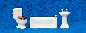 Modern Dollhouse Bathroom Set