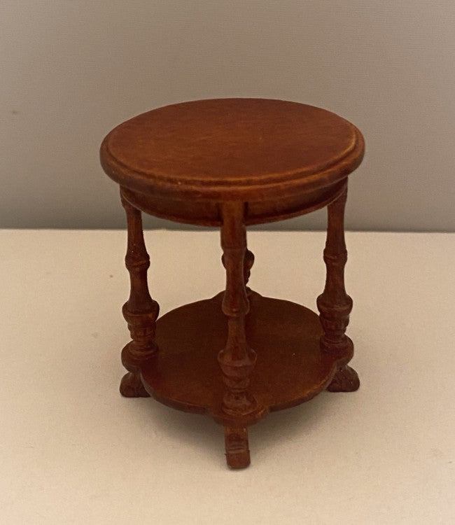 Miniature Dollhouse Side Table - New Walnut