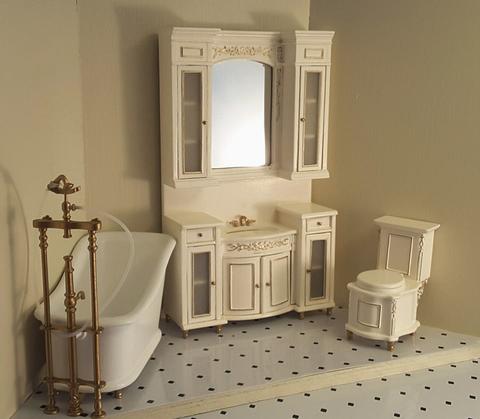 Miniature Italia Bathroom Set-White Wash Finish