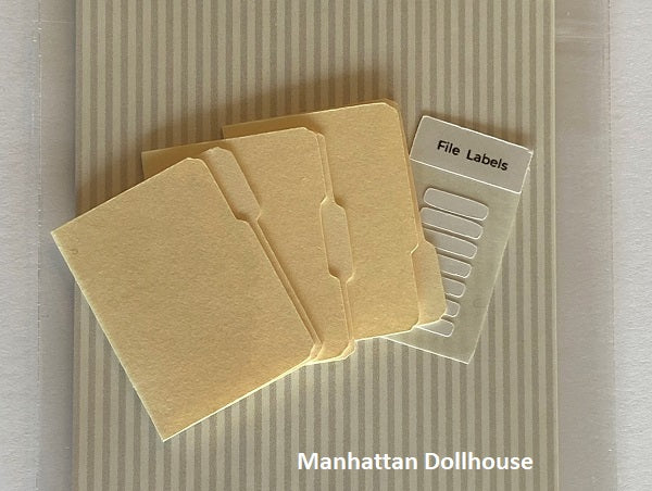 Miniature Manila Office Folders with File Labels