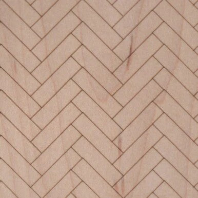 Peel &amp; Stick Maple Herringbone Dollhouse Floor