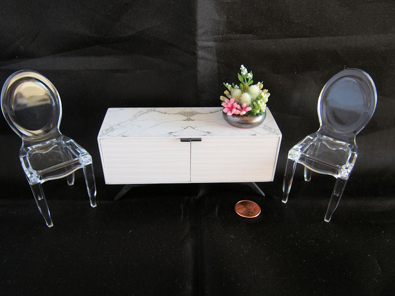 Modern Dollhouse Miniature Dining Room Set