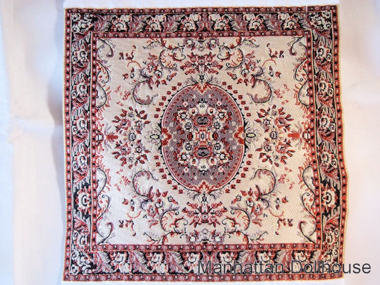 Miniature Woven Fringed Square Rug