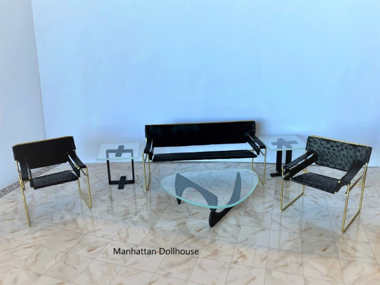 Modern Wassily Living Room Set - Black