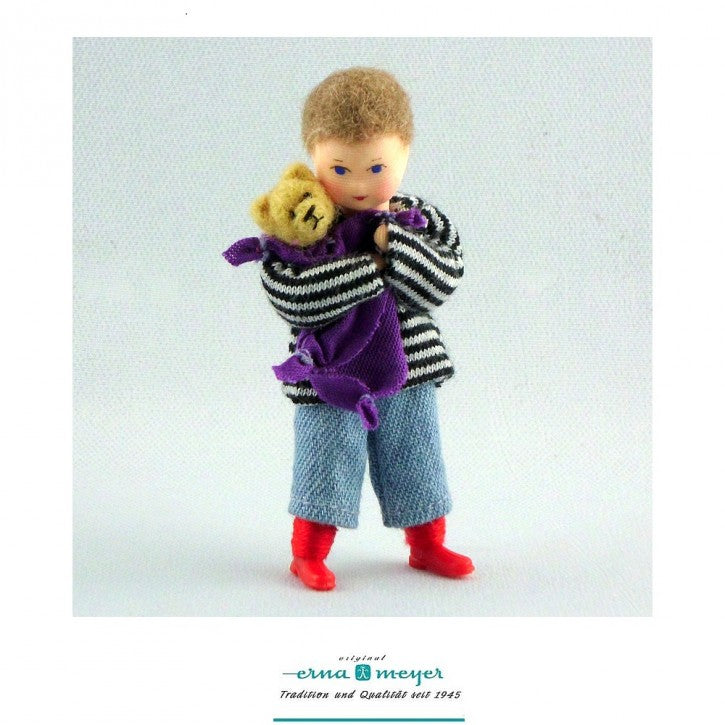 Nico a Little Boy Doll with a Teddy Bear &amp; Blue Blanket