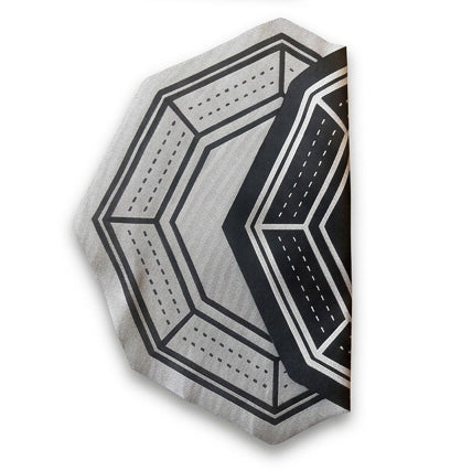 Reversible Black &amp; Silver Octagonal Rug