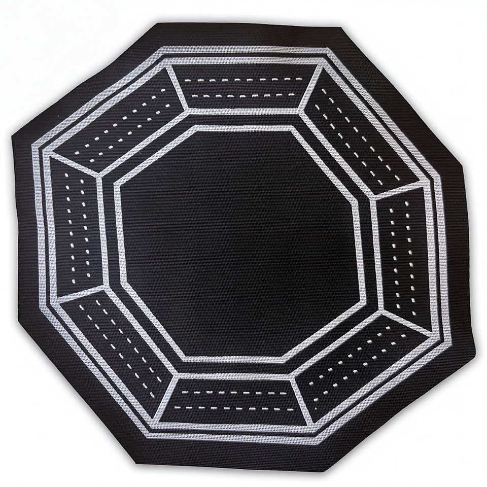 Reversible Black &amp; Silver Octagonal Rug