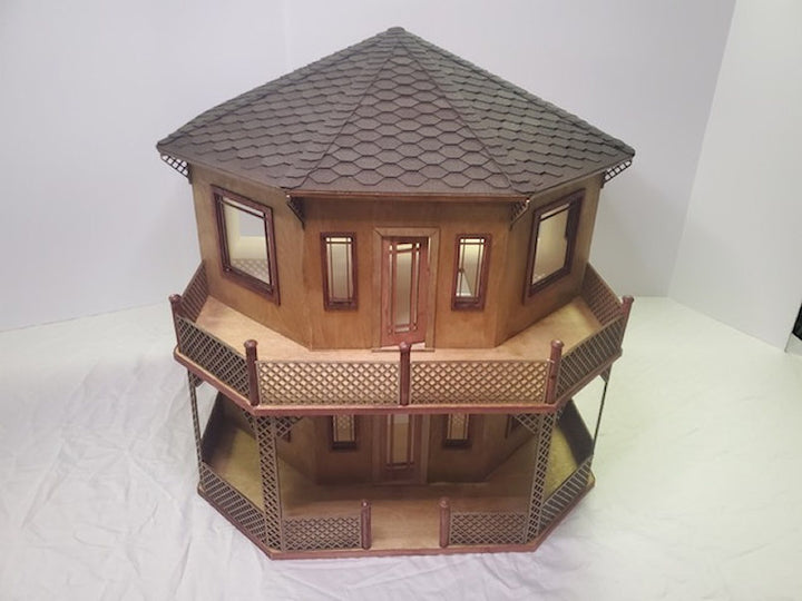 Painted and Shingled Octagon Dollhouse