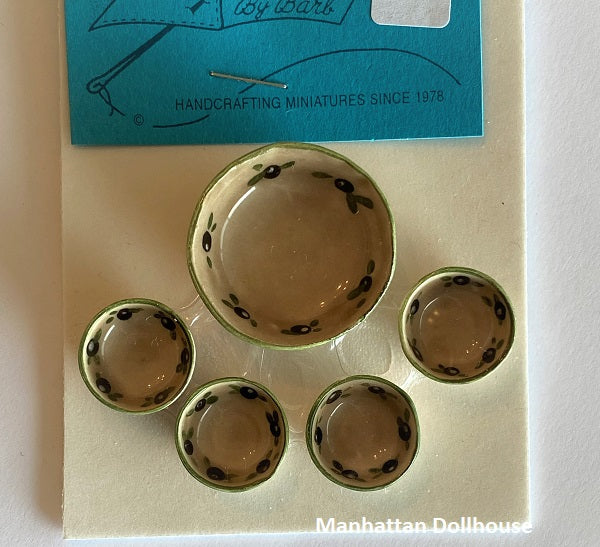 Miniature Olive Serving Bowl Set