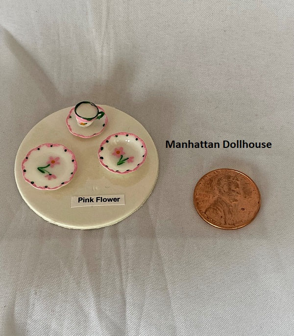 Pink Flower Dining Set for 1
