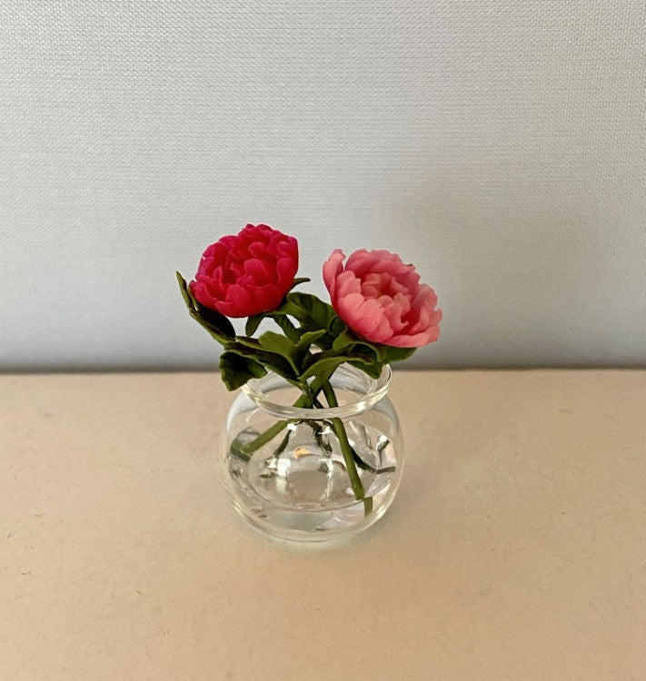 Pink Flowers in Clear Vase