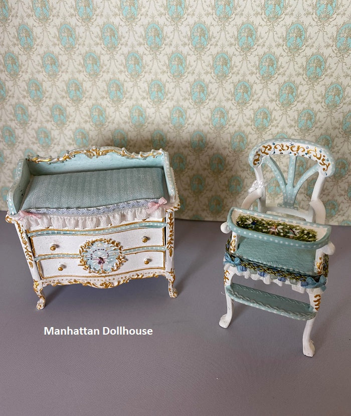 Pretty Changing Table and Highchair