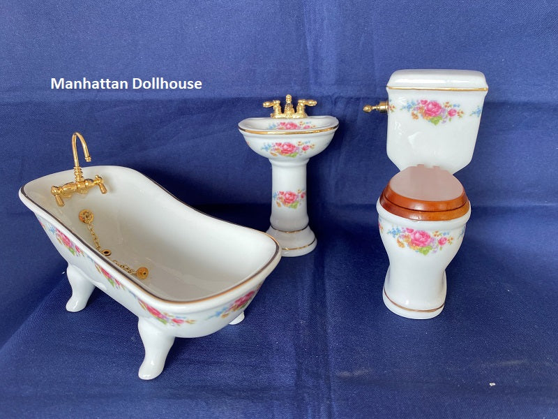 Miniature Floral 3 PC Bathroom Set