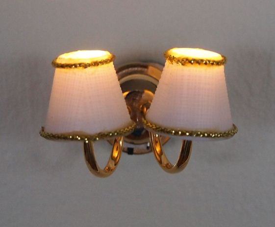 Sconce with Two White Shades WL5