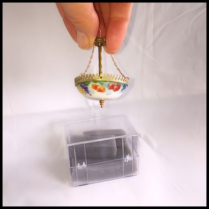 Ceiling Lamp with Hand-Painted Porcelain Shade