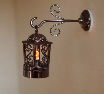 Gramacy two piece black dollhouse coach lamp-amber light  W3BL A