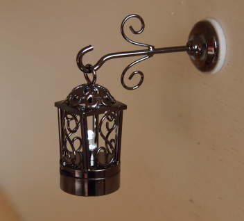 Two Piece Fancy Black Coach Lamp with Natural White Bulb W3 BL