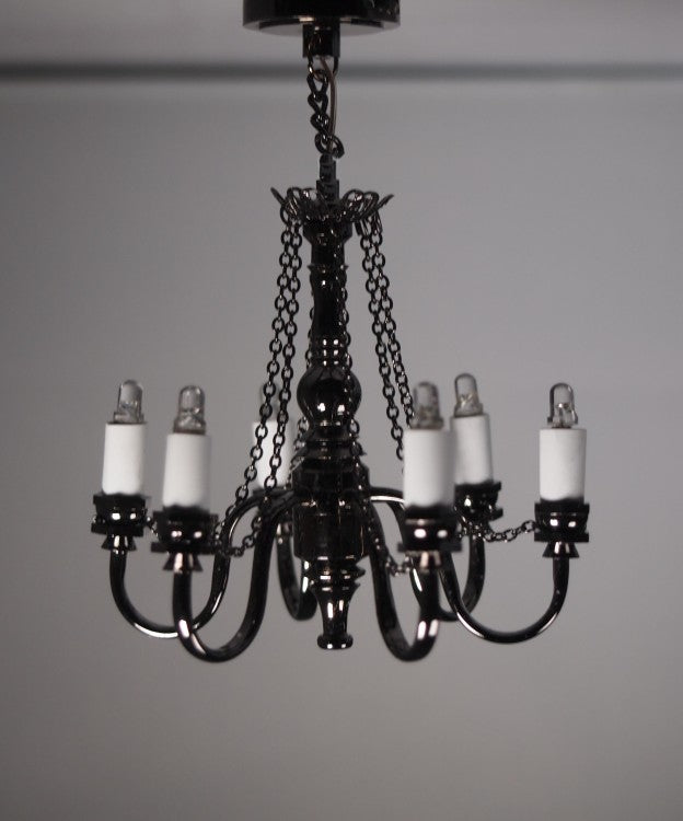 The Heights Dollhouse Chandelier in Black C13