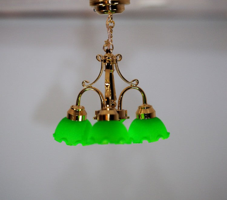 Ceiling Light with Green Shades C7G