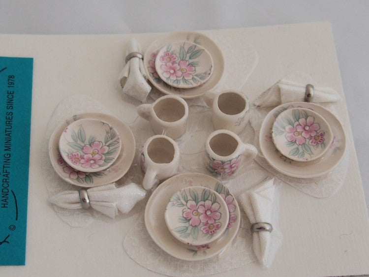 Traditional Dollhouse Miniature Dish Set-4 place settings