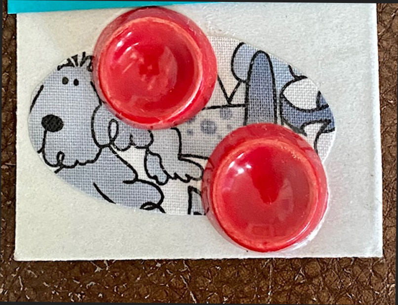 Dollhouse Red Dog Bowls