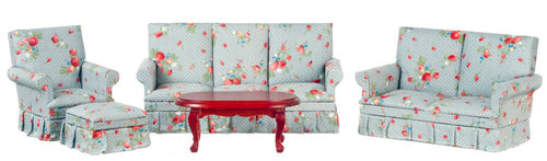 Bue and Rose 5 Piece Living Room Set