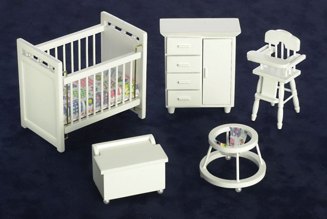 5 Piece Nursery Set in White